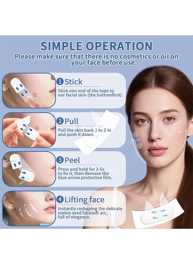 إيلهو غير مرئي ، مقاوم للماء مع مرونة قوية يرفع ويشد الجلد على الفور ، على شكل وجه V. لخط الوجه والذقن ، أشرطة شد الوجه ، ملصق شد الوجه 40 قطعة V-line أشرطة شد الوجه رقعة رفع الوجه والرقبة لثبات الوجه الخامس منع ترهل خطوط البرق - Image 5